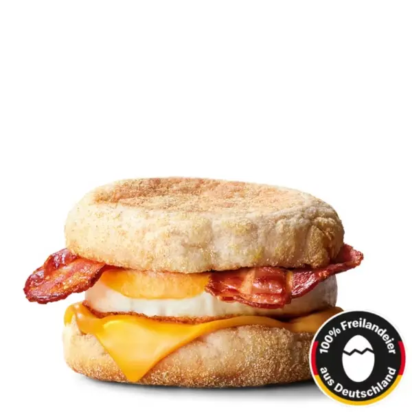 McMuffin Bacon & Egg – knuspriger Bacon, Ei und Käse auf einem englischen Muffin